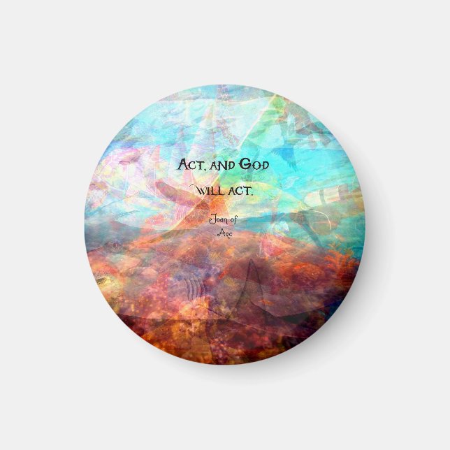 Joan i Arc-citat med undervattenskonst Magnet (Framsidan)