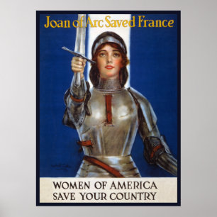 Joan i Arc Fransk Heroine Knight National Hero Poster