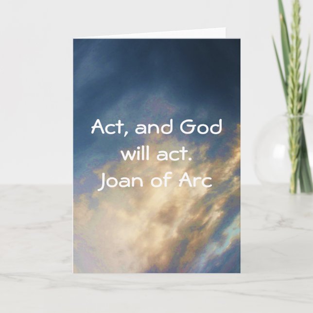 Joan i Arc-offert med moln från Blå himmel Kort (Framsida)