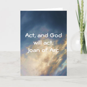 Joan i Arc-offert med moln från Blå himmel Kort