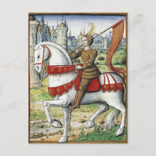Joan i Arc om horseback Vykort