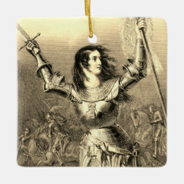 Joan i Arc Square Ornament
