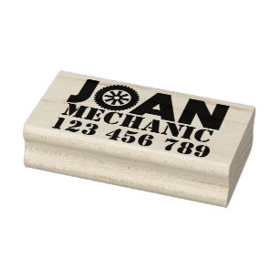 Joan Mechanic Rubber Frimärke Stämpel