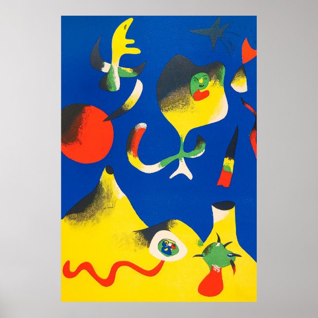 joan miro-målningar konst, abstrakt konst poster (Framsidan)