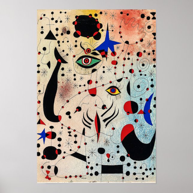 joan miro-målningar konst, abstrakt konst poster (Framsidan)