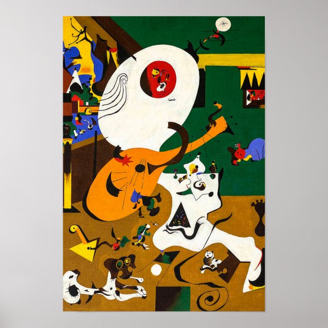 joan miro-målningar konst, abstrakt konst poster (Framsidan)