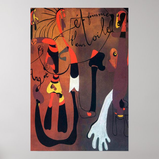 joan miro-målningar konst, abstrakt konst poster (Framsidan)
