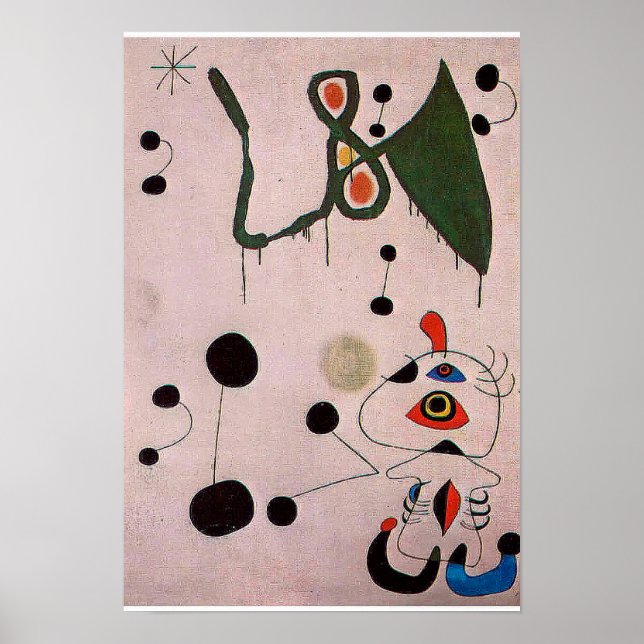joan miro-målningar konst, abstrakt konst poster (Framsidan)