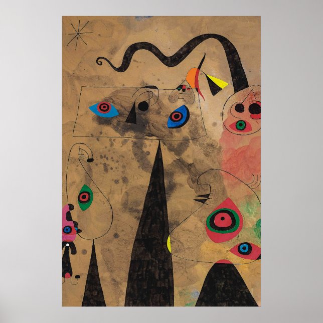 joan miro-målningar konst, abstrakt konst poster (Framsidan)