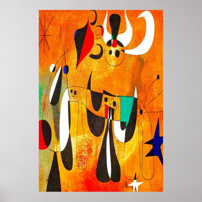 joan miro-målningar konst, abstrakt konst poster (Framsidan)