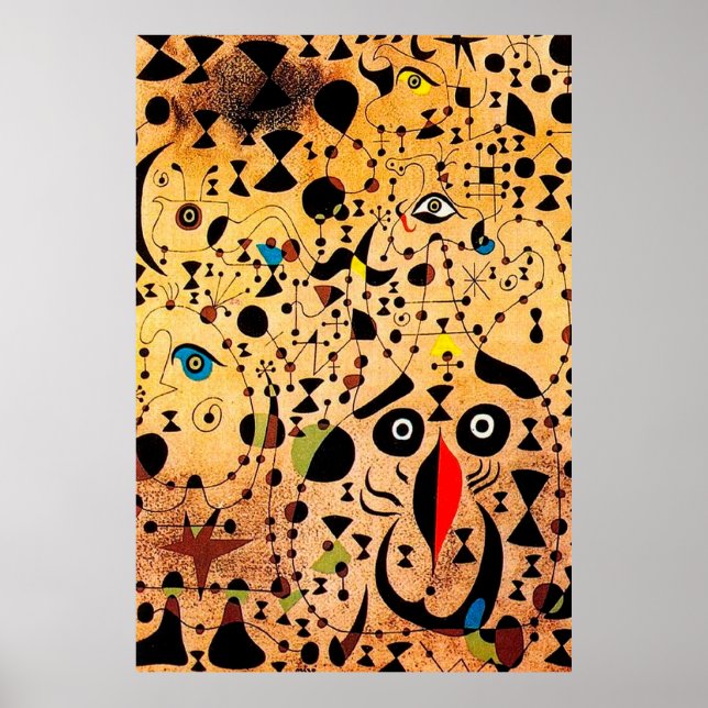 joan miro-målningar konst, abstrakt konst poster (Framsidan)
