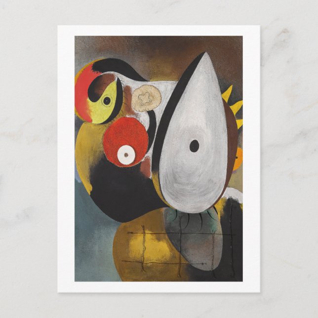 joan miro-målningar konst, abstrakt konst vykort (Framsida)
