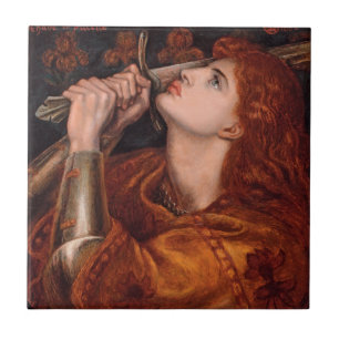 Joan of Arc, c. 1882 av Dante Gabriel Rossetti Kakelplatta
