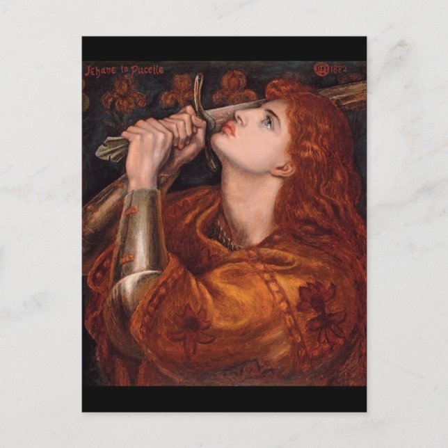 Joan of Arc, c. 1882 från Dante Gabriel Rossetti Vykort (Framsida)