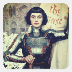 Joan of Arc (illustration av Albert Lynch) Fyrkantigt Klistermärke