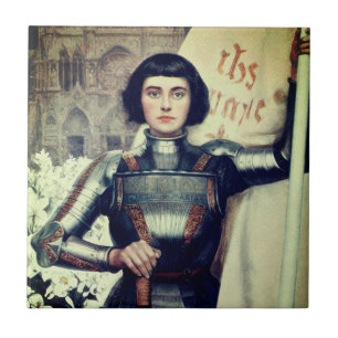 Joan of Arc (illustration av Albert Lynch) Kakelplatta