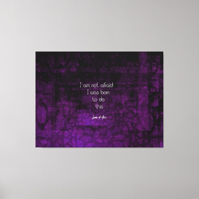 Joan of Arc inspiring Quote om rädsla Canvastryck (Framsida)
