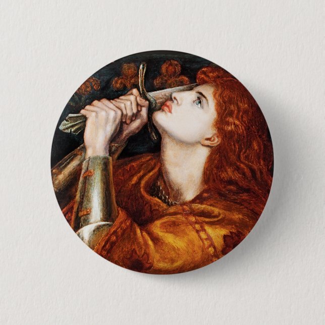 Joan of Arc-målning av Dante Gabriel Rossetti Knapp (Framsida)