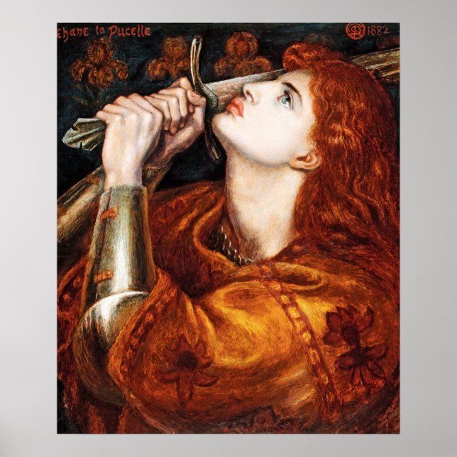 Joan of Arc-målning av Dante Gabriel Rossetti Poster (Framsidan)