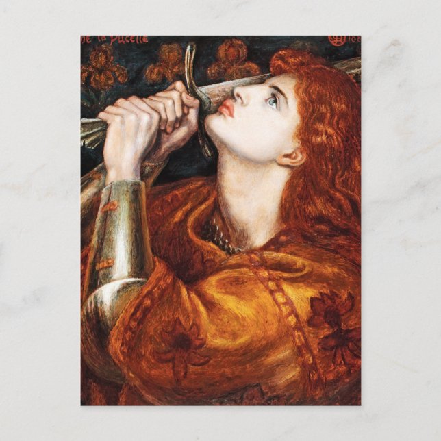 Joan of Arc-målning av Dante Gabriel Rossetti Vykort (Framsida)