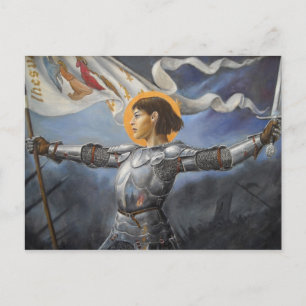 Joan of Arc med banderoll Vykort