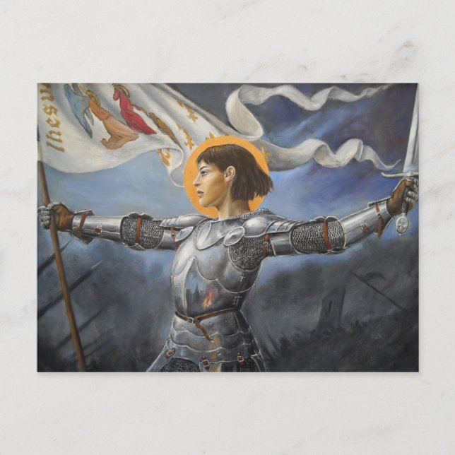 Joan of Arc med banderoll Vykort (Framsida)