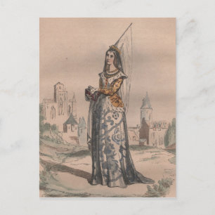 Joan of Arc Medieval Fransk mode costume Vykort