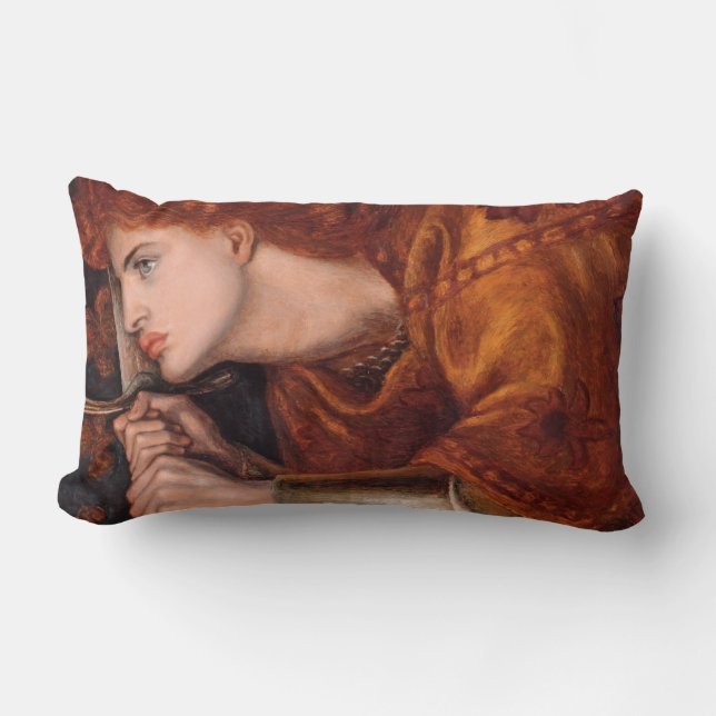 Joan of Arc (Porträtt) (av Dante Gabriel Rossetti) Lumbarkudde (Framsida)