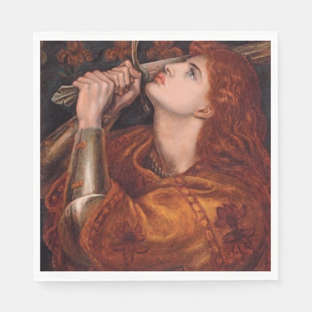 Joan of Arc (Porträtt) (av Dante Gabriel Rossetti) Pappersservett (Framsidan)