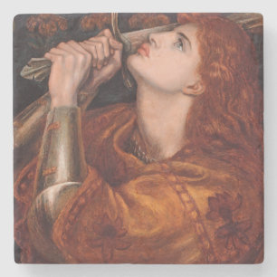 Joan of Arc (Porträtt) (av Dante Gabriel Rossetti) Stenunderlägg