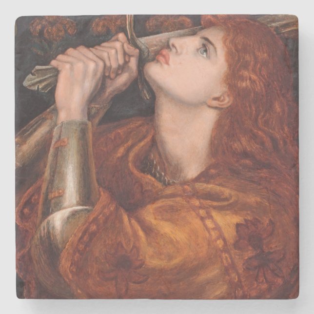 Joan of Arc (Porträtt) (av Dante Gabriel Rossetti) Stenunderlägg (Framsidan)