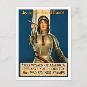 Joan of Arc Saved Frankrike Världskrig 1 Vykort