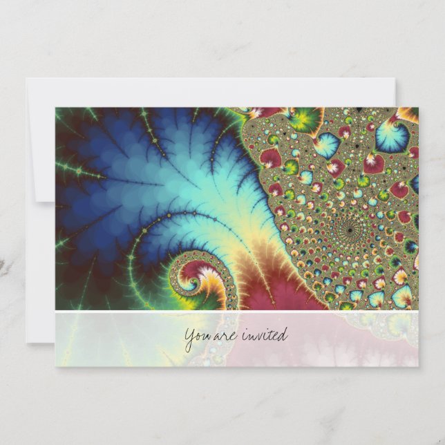 Joanie 50 Fractal Art Inbjudningar (Framsida)