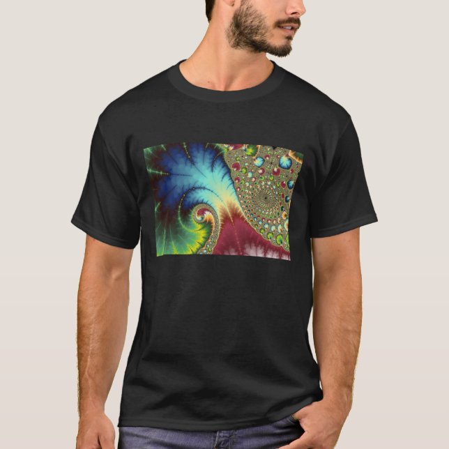 Joanie 50 Fractal Art Tee Shirt (Framsida)