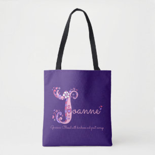 Joanne namn och J monogram bag Tygkasse
