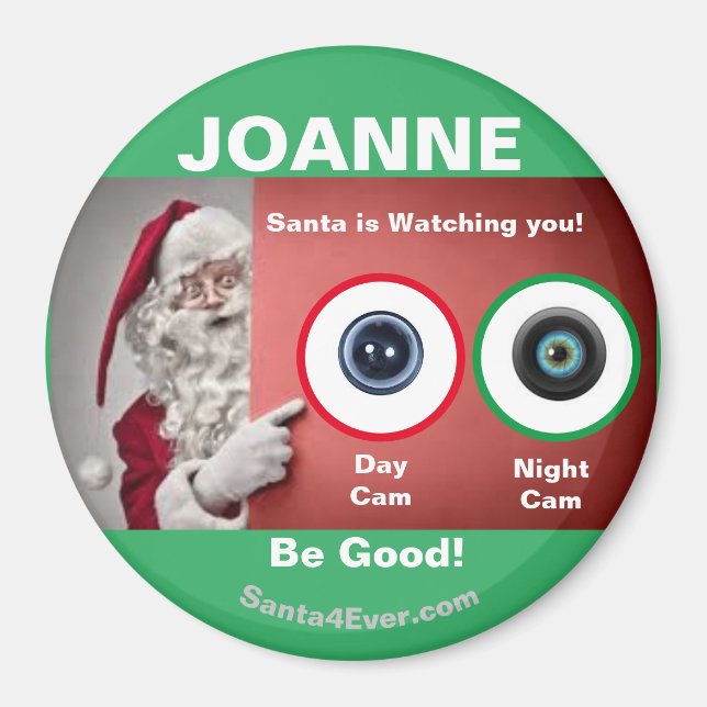 JOANNE Santa tittar på dig! Dag och natt Magnet (Framsidan)