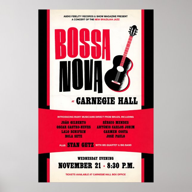 João Gilberto - Stan Getz jazzaffisch - Bossa Nova Poster (Framsidan)