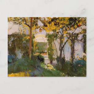 Joaquín Sorolla- Alcazars gamla trädgård i Sevilla Vykort