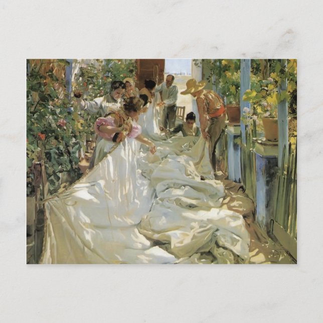 Joaquín Sorolla- Ändrade segeln Vykort (Framsida)