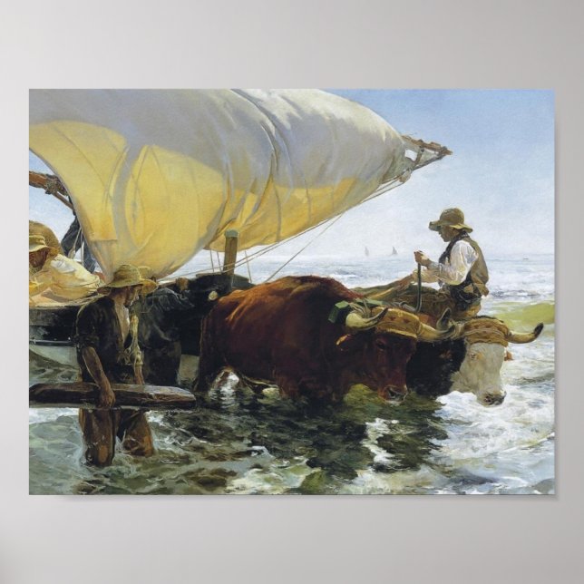 Joaquín Sorolla- Återkomst från fiske Poster (Framsidan)