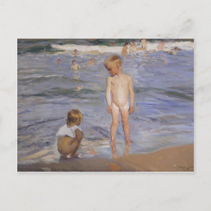 Joaquín Sorolla - Barn badar på eftermiddagen sol Vykort