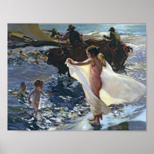 Joaquín Sorolla- Bathing Time Poster