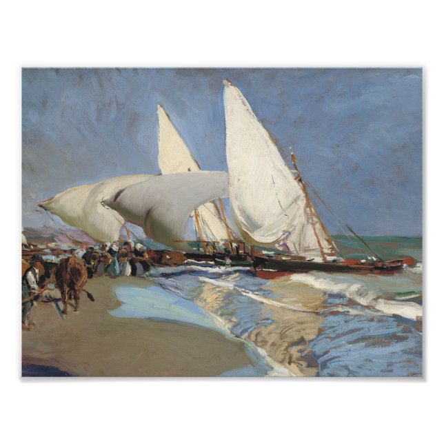 Joaquin Sorolla - Beach vid Valencia Fototryck (Framsidan)