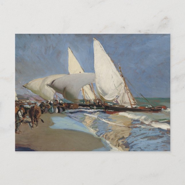 Joaquin Sorolla - Beach vid Valencia Vykort (Framsida)
