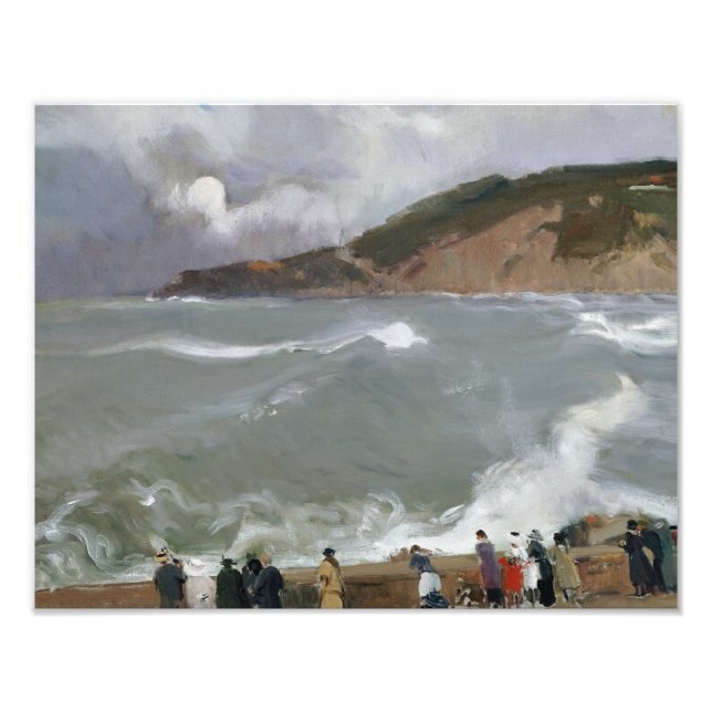 Joaquin Sorolla - Breakwater, San Sebastian Fototryck (Framsidan)