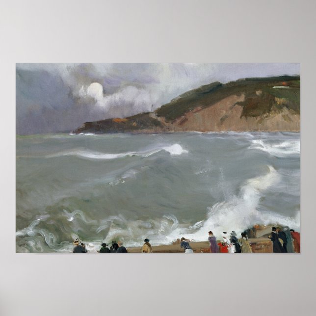 Joaquin Sorolla - Breakwater, San Sebastian Poster (Framsidan)