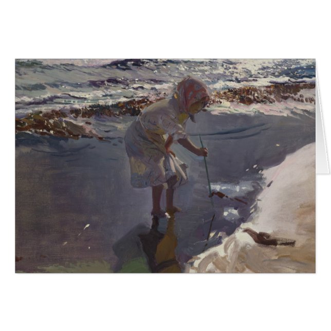 Joaquin Sorolla - Buscando Mariscos Hälsningskort (Framsidan Horizontal)