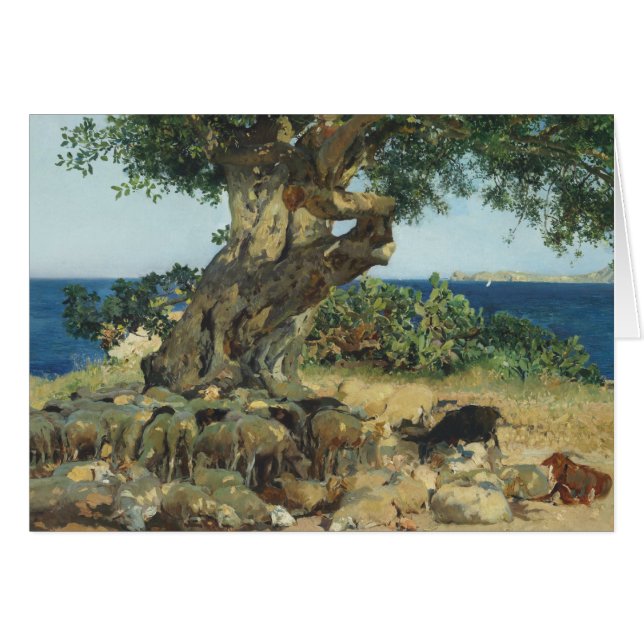 Joaquin Sorolla - Carobträd Hälsningskort (Framsidan Horizontal)