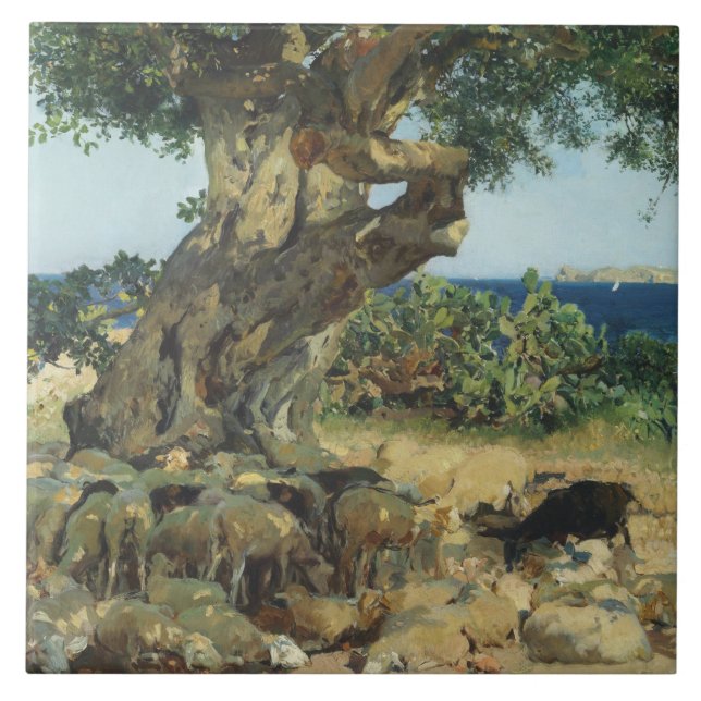 Joaquin Sorolla - Carobträd Kakelplatta (Framsidan)