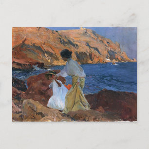 Joaquín Sorolla-Clotilde och Elena om Sten Vykort